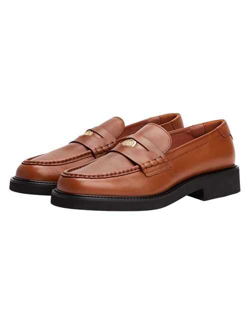 Mocassino donna cannella in pelle Tommy Hilfiger | FW0FW08633GPA
